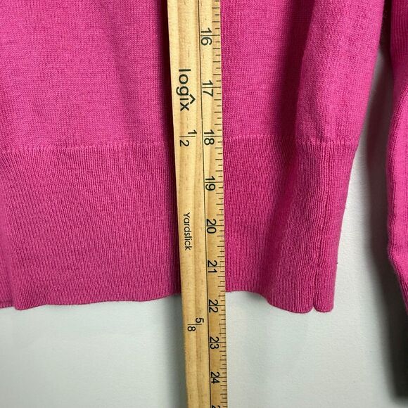 Gap Sweater Women's Small‎ Pink Frenchie Bulldog Merino Wool Blend Cozy Preppy - Picture 7 of 7